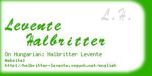 levente halbritter business card